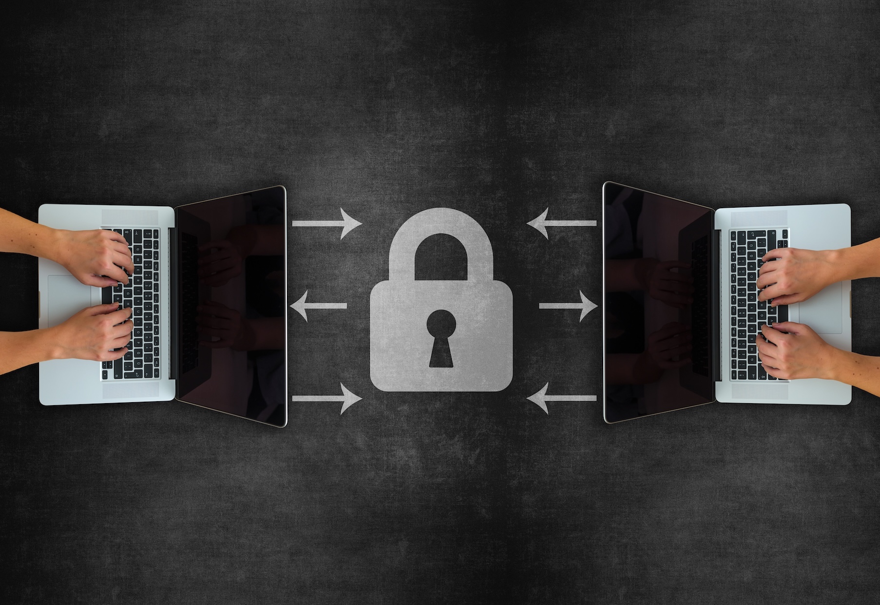 laptops with lock representing security